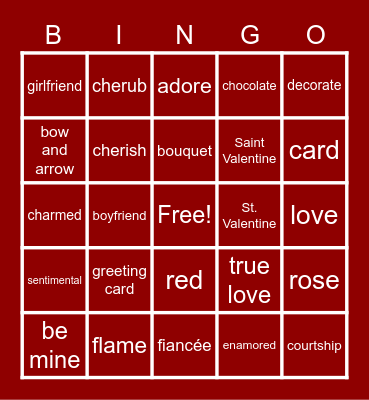 Valentine's Day Bingo Card