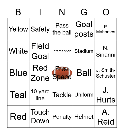 Super Bowl Bingo LVII Bingo Card