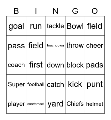 Football Friday Bingo Card