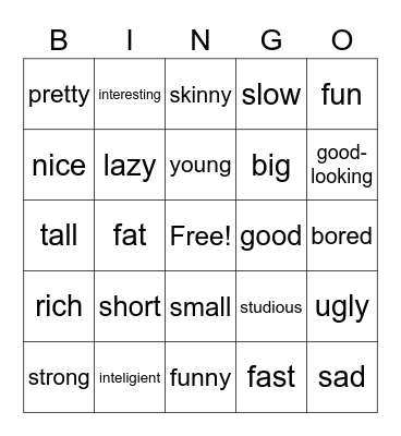 Spanish Bingo Card