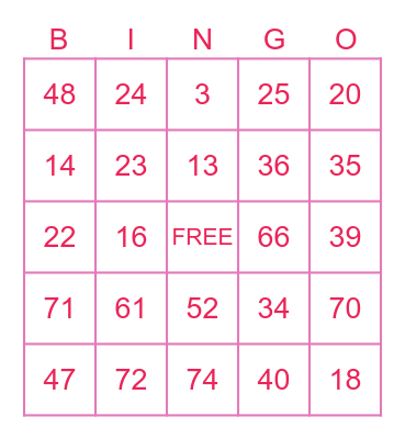 ♡ Valentine's Day Bingo ♡ Bingo Card