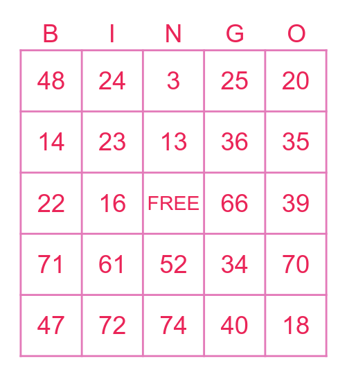 ♡ Valentine's Day Bingo ♡ Bingo Card