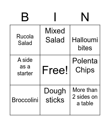 Side Bingo Card