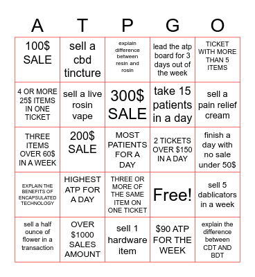 ATP BINGO Card