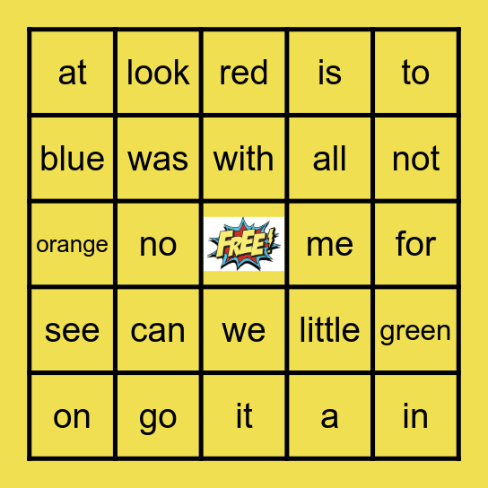 Sight Words ♥ Bingo Card