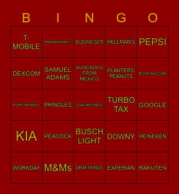 CSU SUPERBOWL BINGO Card