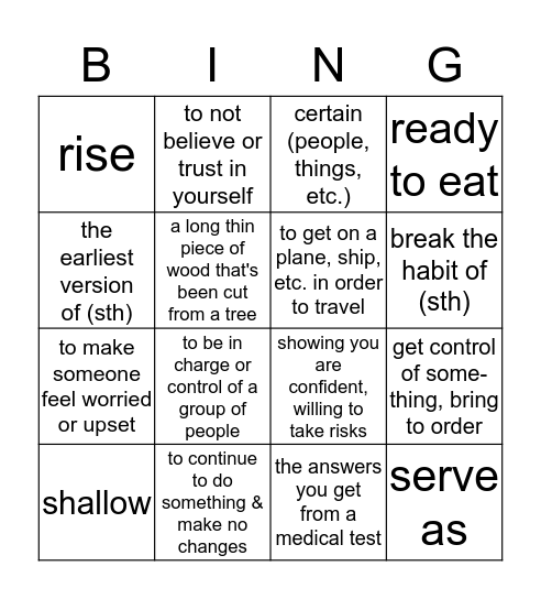 Chapters 4-6 Review Bingo Card