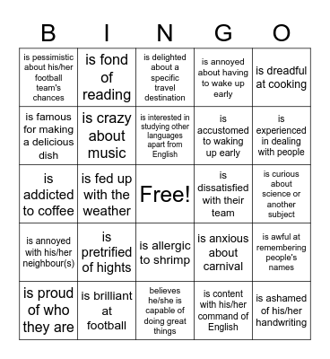 Find someone who... Bingo Card