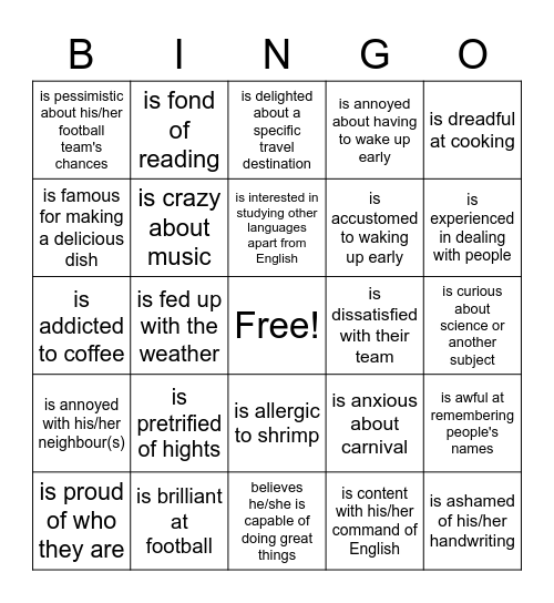 Find someone who... Bingo Card