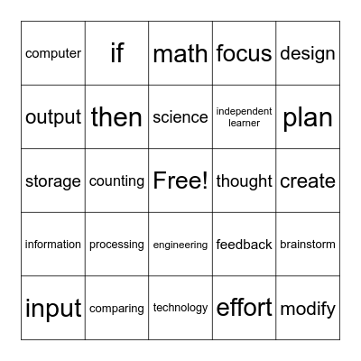 STEM BINGO Card