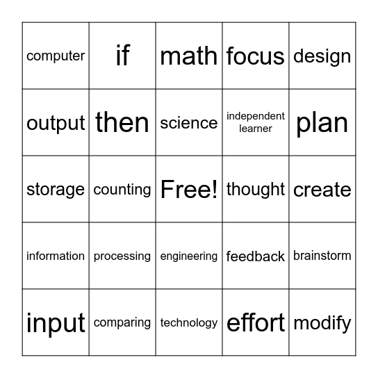 STEM BINGO Card