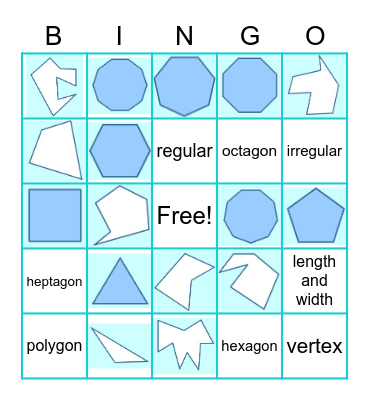 2D Shapes Bingo Card