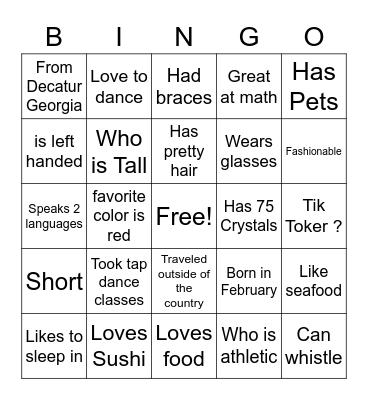 Can You Find Me ? Bingo Card