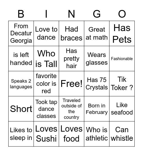 Can You Find Me ? Bingo Card