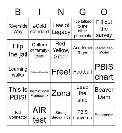 Billy Mayer-ism Bingo Card