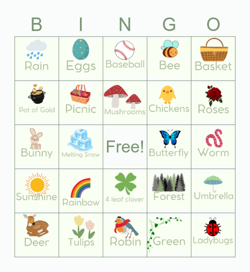 Spring Bingo! Bingo Card