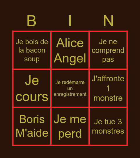 FoxyML sur Bendy and the Ink machine Bingo Card