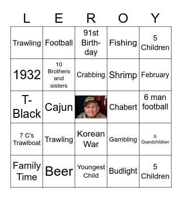 Happy 91st Birthday Leroy! Bingo Card