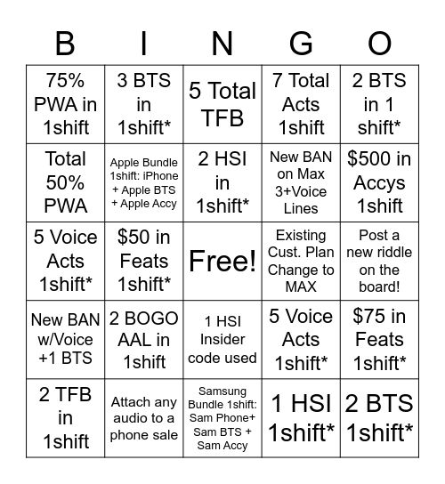 February FULL Sheet BINGO! Bingo Card
