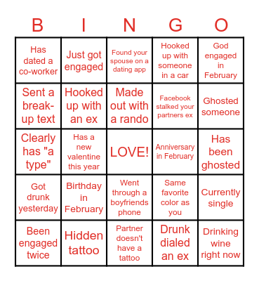 Find The Guest Galentine's Bingo Card