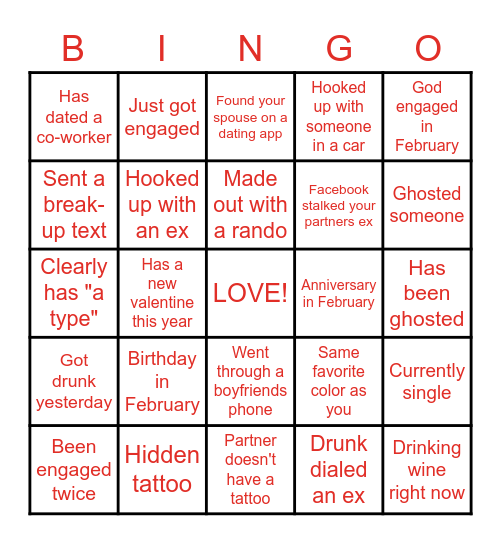 Find The Guest Galentine's Bingo Card
