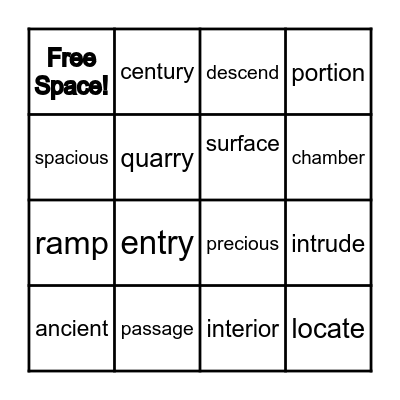 VOCABULARY BINGO   4:8 Bingo Card