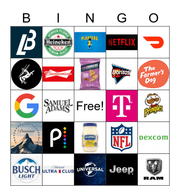 2023 SuperBowl Ad bingo Card