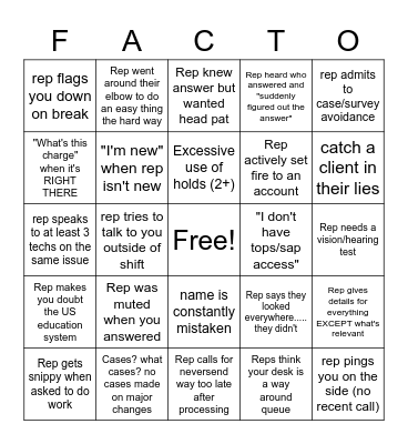 TSS Bingo Card
