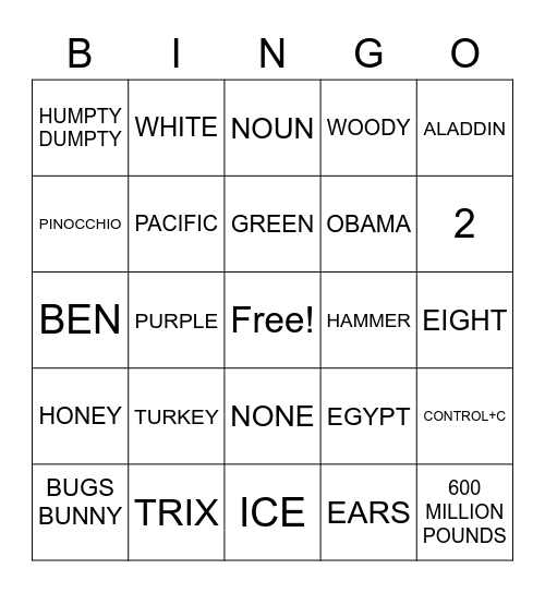 THE FOUNTAIN BINGO TRIVIA Bingo Card