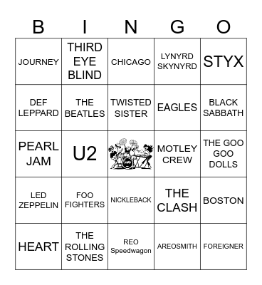 BATTLE OF THE BANDS Bingo Card
