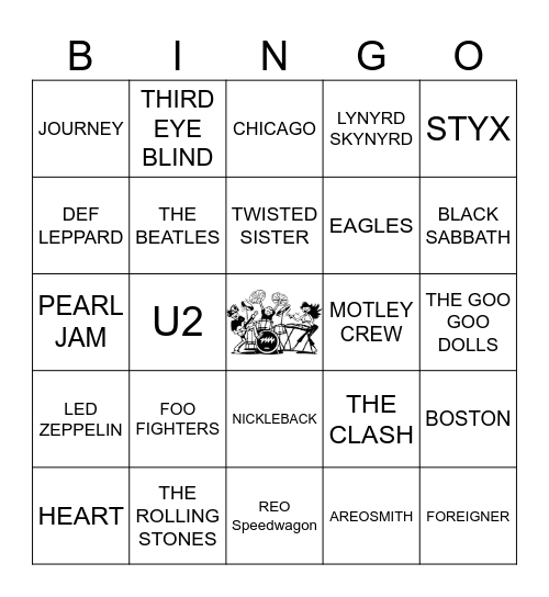 BATTLE OF THE BANDS Bingo Card