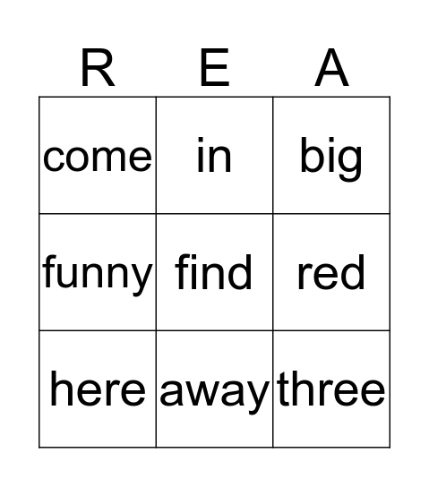 READ - BINGO  Bingo Card