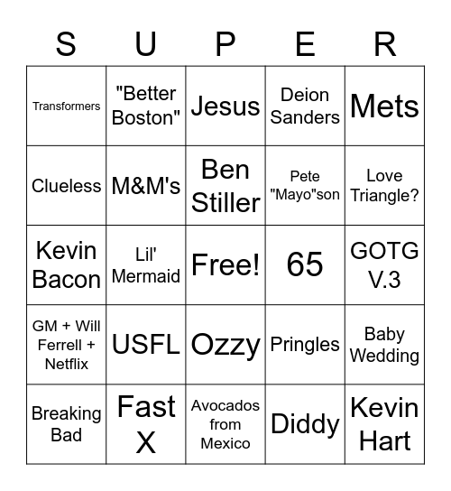 Super - Bingo Card