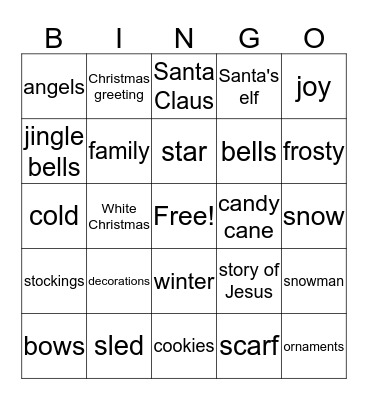 CHRISTMAS Bingo Card