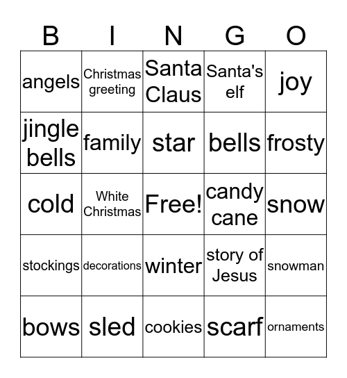 CHRISTMAS Bingo Card