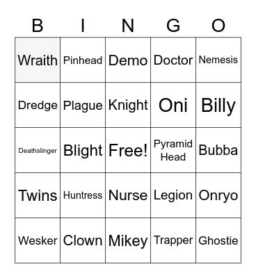 DBD Moris on B-day Girl Bingo Card