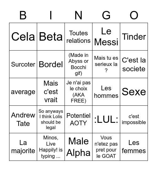 EL MINOS QUOTES Bingo Card