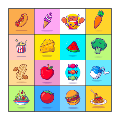 Food Bingo! Bingo Card