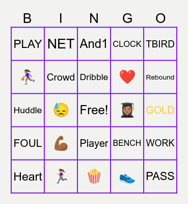 Lady T-bird Bingo Card