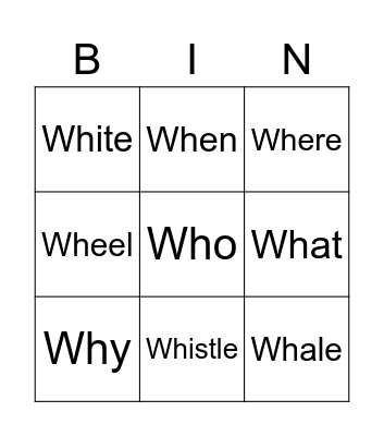 Phonics 2B Bingo Card