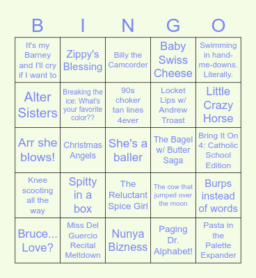 Erin's 30th Bingo Bonanza! Bingo Card