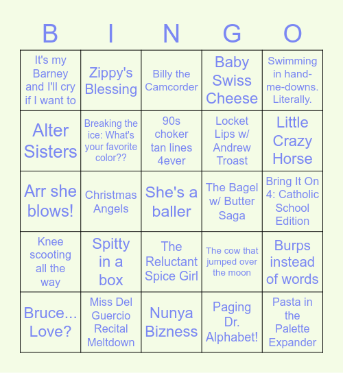 Erin's 30th Bingo Bonanza! Bingo Card