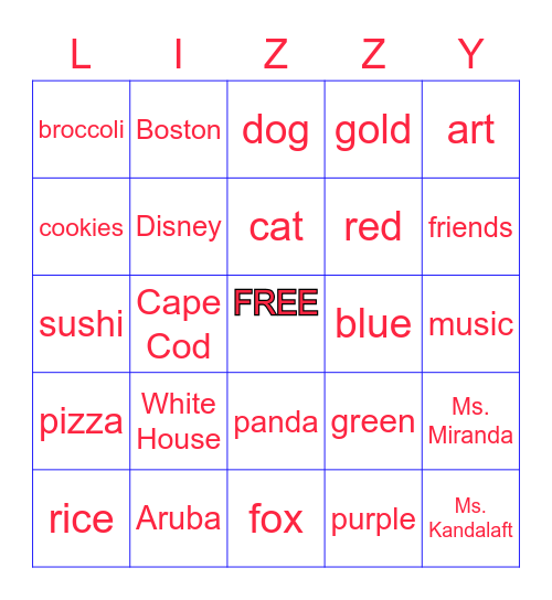 Birthday Bingo Card