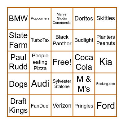 Commercial Bingo Card
