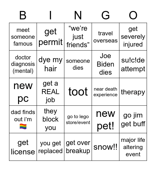 angls 2023 bingo chart Bingo Card