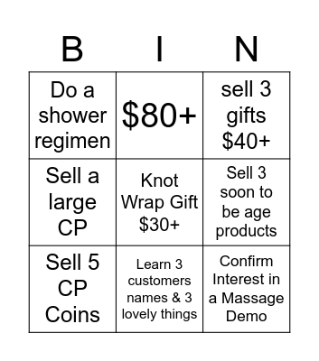 VDAY Bingo Card
