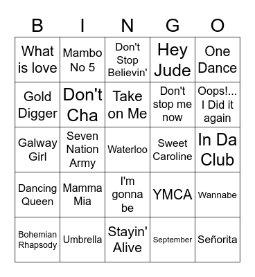 AND Music Bingo Card