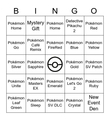 Pokémon Presents 2023 Bingo Card