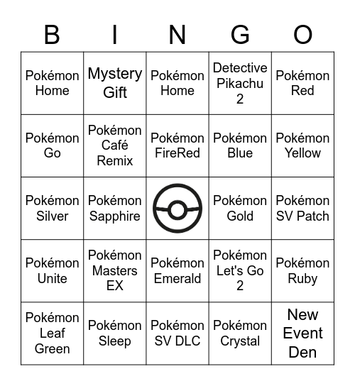 Pokémon Presents 2023 Bingo Card