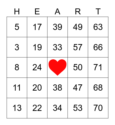 EA Valentine's Day Bingo Card